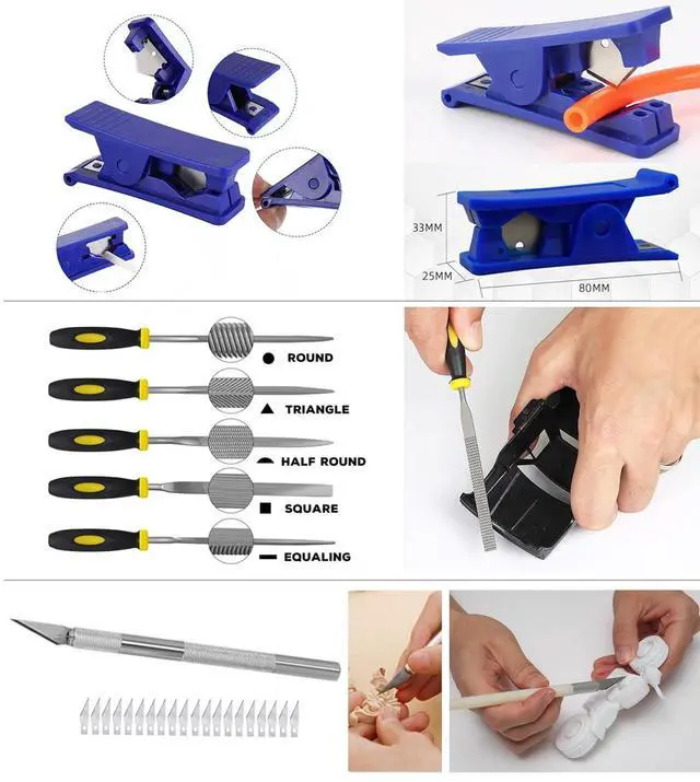 Alt view image 4 of 7 - Abourt 124Pcs 3D Printing Accessory Tools with Tool Bag for 3D Printer Modeler Basic Tools Diverse 3D Print Nozzle Cleaning Kit Mini Rotary Tool 3D Printer Tools for Remove/Trim and Finish 3D Print