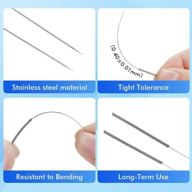 Alt view image 4 of 6 - Abourt 40Pcs 3D Printer Nozzle Cleaning Kit, Nozzle Cleaner 3D Printer - 0.4mm Stainless Steel Cleaning Needles Set, Universal for 3D Printers, Clog Removal Tool Kit