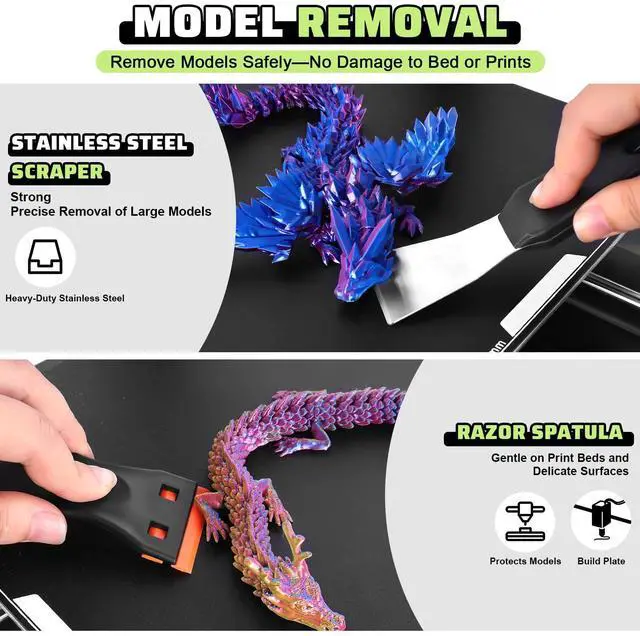 Alt view image 4 of 7 - 3D Printer Tools Kit, 34pcs 3D Printer Accessories for All FDM/SLA Printers Includes Nozzle Cleaning Tools, Removal Scrapers, Finishing Tools, 5 Types of Files,Brushes, Wire Cutter, Engraving Knife