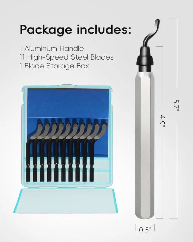 Alt view image 7 of 7 - Abourt 11-Blade Deburring Tool for 3D Printing, Premium High-Speed Steel Blades for Smooth Edge Finishing - Ideal for HVAC, Metal & Resin & Professional Conduit Reaming, 3D Printer Accessories