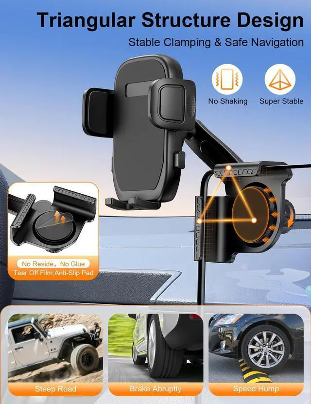 Alt view image 3 of 7 - Tesla Phone Mount, 360° Adjustable Universal Tesla Model Y Accessories, Phone Holders for Your car for Tesla Model 3/Y/S/X/Cybertruck Screen, Non-Adhesive for Car Phone Holder Fits All Phone