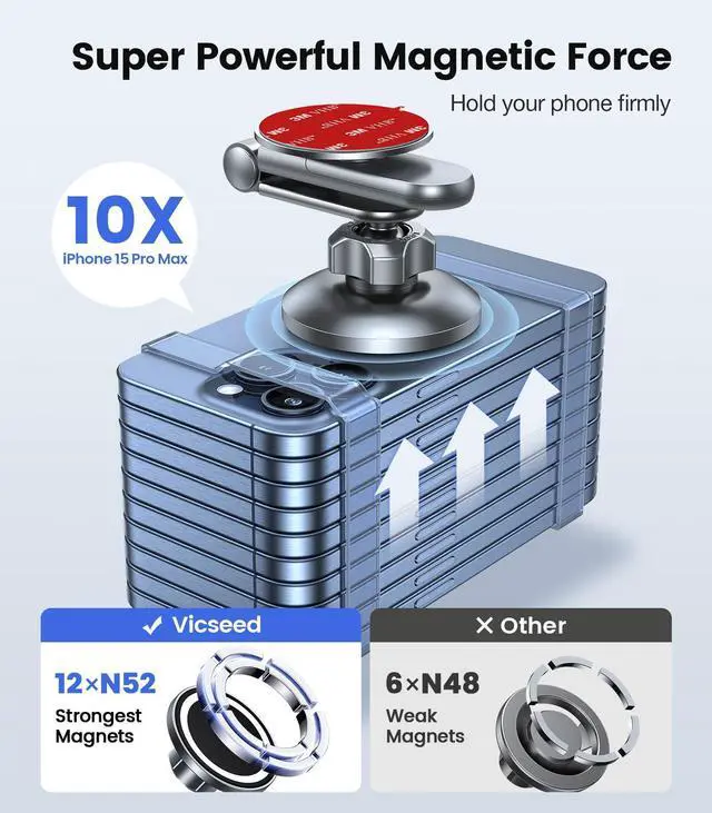 Alt view image 4 of 7 - Abourt Tesla Phone MountStrongest Magnet Power Foldable Hidden Tesla Phone Holder Fit for All Phones, Tesla Model 3/Y/Cybertruck Accessories, Tesla Model 3 Model Y for MagSafe Car Mount