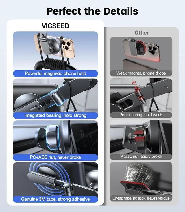 Alt view image 6 of 7 - Abourt Tesla Phone MountStrongest Magnet Power Foldable Hidden Tesla Phone Holder Fit for All Phones, Tesla Model 3/Y/Cybertruck Accessories, Tesla Model 3 Model Y for MagSafe Car Mount