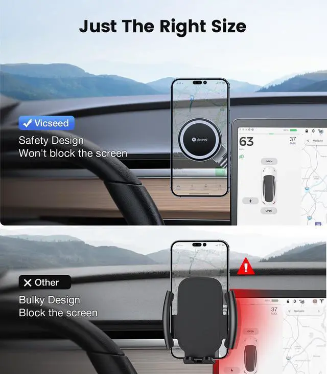 Alt view image 7 of 7 - Abourt Tesla Phone MountStrongest Magnet Power Foldable Hidden Tesla Phone Holder Fit for All Phones, Tesla Model 3/Y/Cybertruck Accessories, Tesla Model 3 Model Y for MagSafe Car Mount