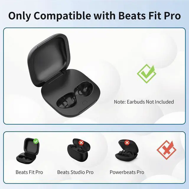 Alt view image 3 of 7 - Abourt Charging Case Replacement for Beats Fit Pro, 700mAh Portable Charger with Bluetooth Pairing Sync Button (Earbuds Not Included)