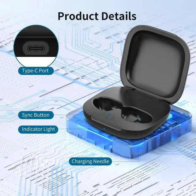Alt view image 7 of 7 - Abourt Charging Case Replacement for Beats Fit Pro, 700mAh Portable Charger with Bluetooth Pairing Sync Button (Earbuds Not Included)