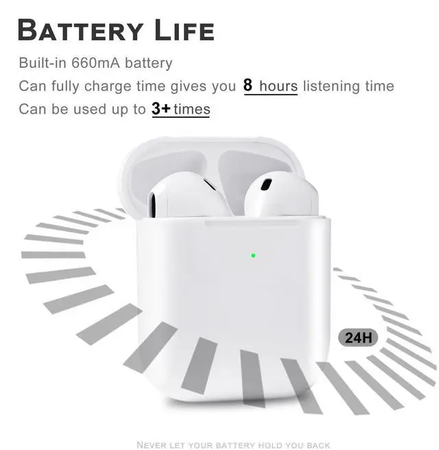 Alt view image 3 of 6 - Abourt Wireless Charging Case Compatible with Airpods 2nd Generation, Replacement 1st Gen Charger Case Only with Bluetooth Pairing Sync Button No Earbuds Off-White