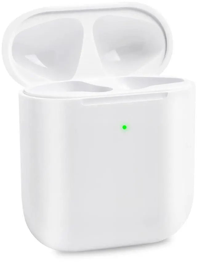 Main image of Abourt Wireless Charging Case Compatible with Airpods 2nd Generation, Replacement 1st Gen Charger Case Only with Bluetooth Pairing Sync Button No Earbuds Off-White