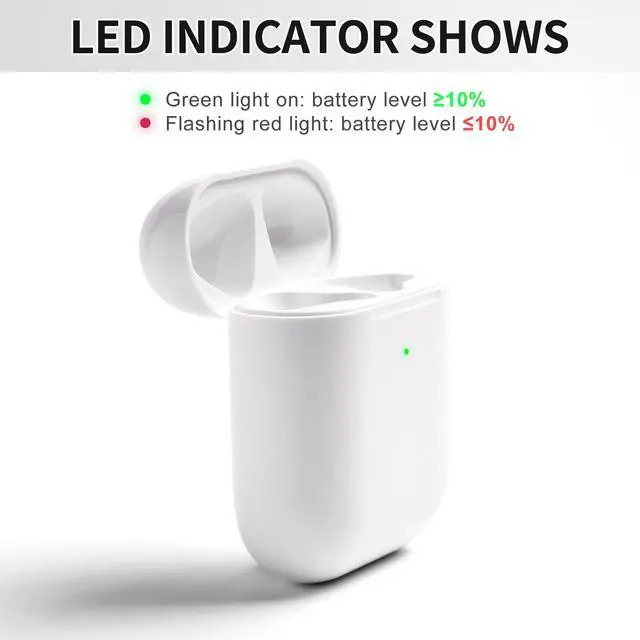 Alt view image 5 of 6 - Abourt Wireless Charging Case Compatible with Airpods 2nd Generation, Replacement 1st Gen Charger Case Only with Bluetooth Pairing Sync Button No Earbuds Off-White
