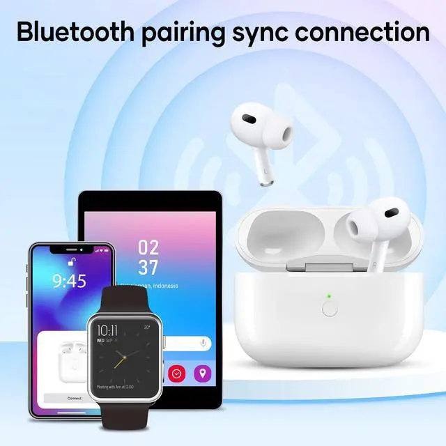 Alt view image 6 of 7 - Abourt Compatible for AirPods Pro Charging Case Replacement AirPod Pro 1st 2nd Generation Charger Case with Wireless Charging Bluetooth Pairing Sync Button Type-C Charging Port (No Earbuds)