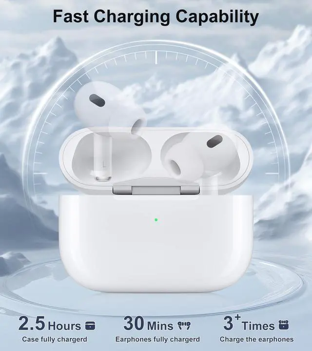 Alt view image 4 of 7 - Abourt Wireless Charging Case Compatible with AirPods Pro 2nd & 1st, Charger Case Replacement for AirPods Pro 2nd & 1st with Bluetooth Pairing Sync Button, Earbuds Not Included (USB-C Port)