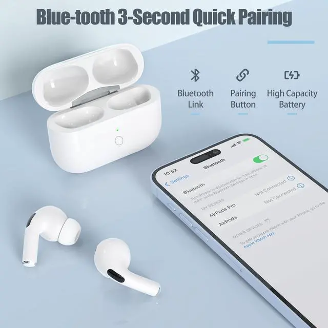 Alt view image 5 of 6 - Abourt Wireless Charging Case Only for AirPods Pro 1/2 USB C Prot, Replacement Cases Compatible with AirPod Pro 1st / 2nd Gen Charger Case Type-c, (No Earbuds)