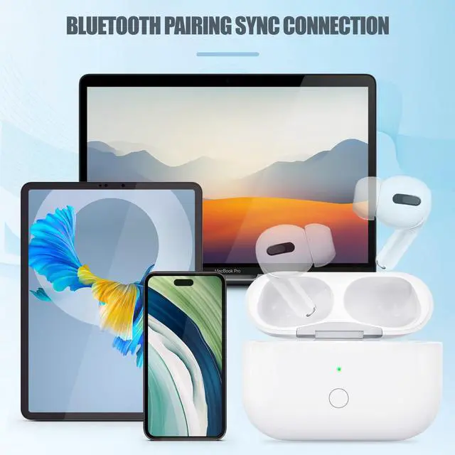 Alt view image 6 of 6 - Abourt Wireless Charging Case Only for AirPods Pro 1/2 USB C Prot, Replacement Cases Compatible with AirPod Pro 1st / 2nd Gen Charger Case Type-c, (No Earbuds)