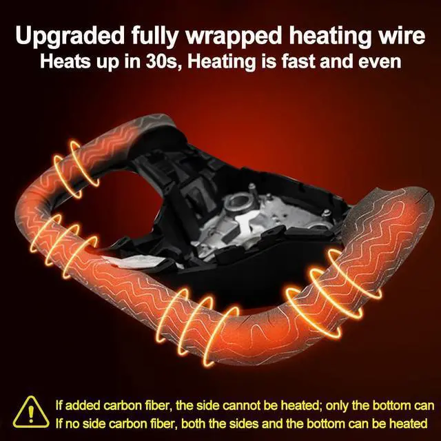 Alt view image 3 of 5 - Abourt Yoke Steering Wheel Personalized for Tesla 3 Y, Perforated Nappa Leather with Carbon Fiber Glossy for Tesla Model 3 2017-2023, Model Y 2019-2024 With Heating Function