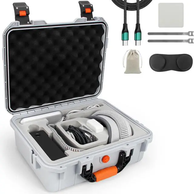 Main image of Hard Case for Apple Vision Pro,Perfect for Storing Vision Pro and Battery at Home or While Traveling, Large Capacity Apple VR Waterproof Hard Case, Premium Apple Vision Pro Accessories, Gray