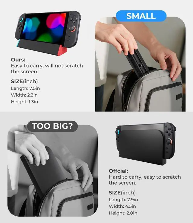 Alt view image 5 of 6 - for Nintendo Switch 2 Dock Station, Portable TV Docking Station Replacement with 4K@120Hz HDMI Adapter/2 USB Port/Type C Port for Nintendo Switch 2 ONLY