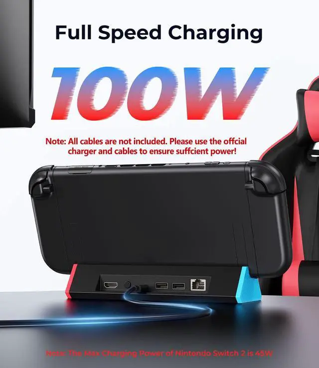 Alt view image 5 of 6 - Abourt TV Dock Station Compatible with Nintendo Switch 2, Gigabit Ethernet, Portable TV Docking Station Replacement with 4K HDMI Adapter/Type C Port/USB Port for Switch 2 ONLY