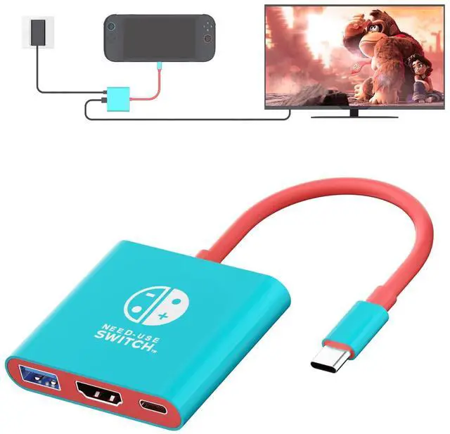Main image of Abourt Switch 2 Dock, Portable TV Dock Station for Switch/Switch 2/Steam Deck/ROG Ally/Legion GO, 3-in-1 Switch 2 Travel Dock with HDMI 4K@60Hz, USB 3.0 and 100W Charge PD Port