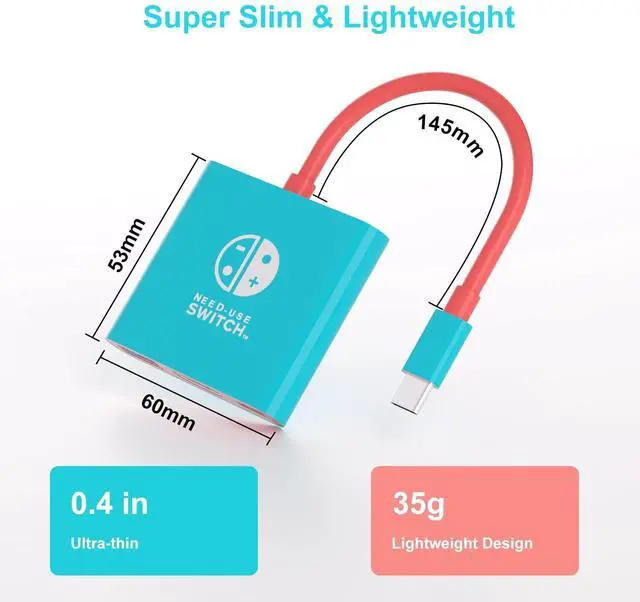 Alt view image 6 of 7 - Abourt Switch 2 Dock, Portable TV Dock Station for Switch/Switch 2/Steam Deck/ROG Ally/Legion GO, 3-in-1 Switch 2 Travel Dock with HDMI 4K@60Hz, USB 3.0 and 100W Charge PD Port