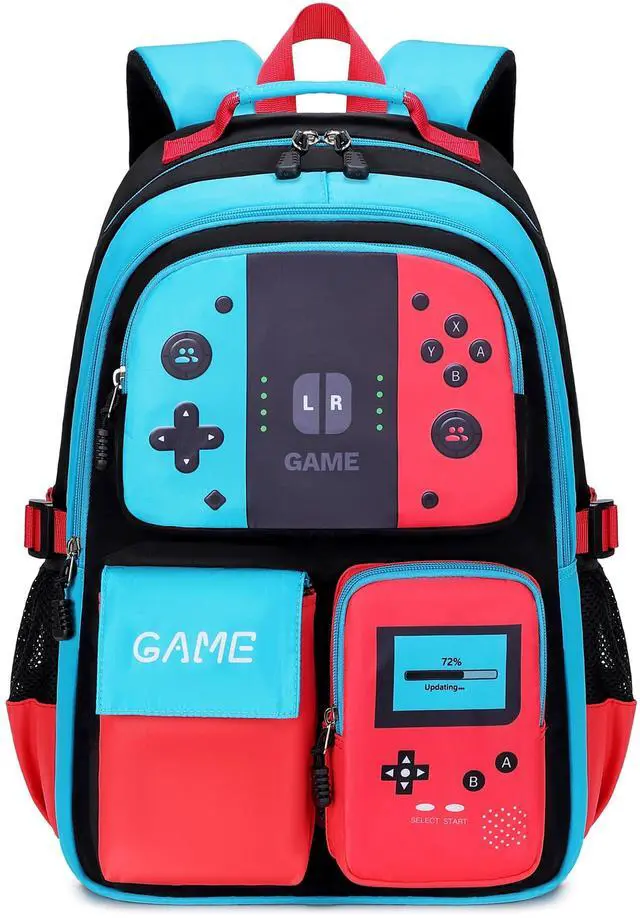 Main image of Abourt Boys Backpack Kids Bookbag TeensSchool Bag LuminousGame Large capacity bag(1Blue)