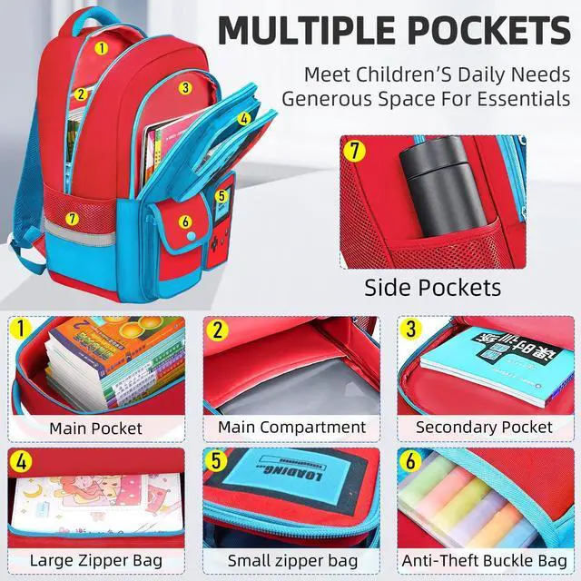 Alt view image 2 of 7 - Abourt School Backpack for Boys,3pcs Gamer Boys Backpack with Lunch Box Set for Kids Teens Elementary Middle School Students Ages 6-18,17" Large Capacity School Bookbag with Multiple Pockets
