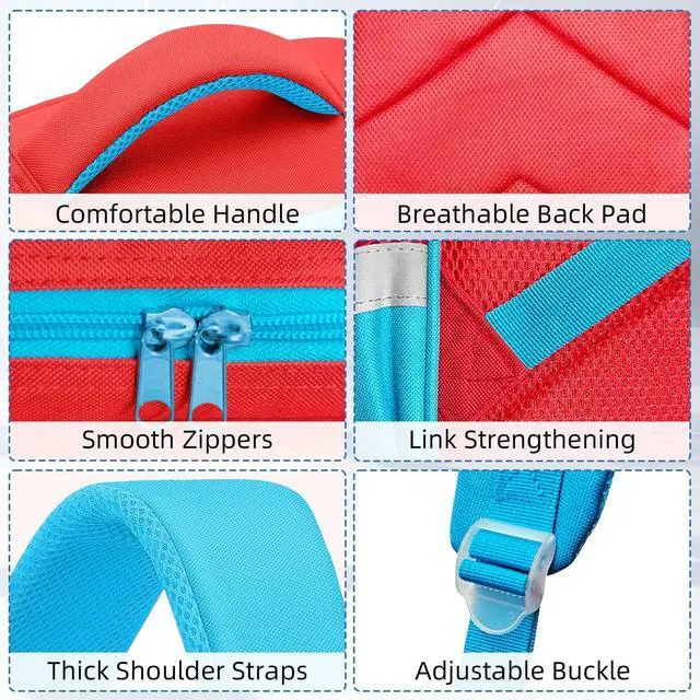 Alt view image 3 of 7 - Abourt School Backpack for Boys,3pcs Gamer Boys Backpack with Lunch Box Set for Kids Teens Elementary Middle School Students Ages 6-18,17" Large Capacity School Bookbag with Multiple Pockets