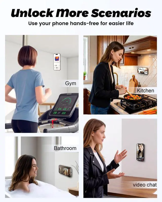 Alt view image 6 of 7 - Upgraded Double Sided Silicone Suction Cup Phone Case Mount, Sticky Phone Grip Holder for Hands-Free Selfes & Videos, Reusable Silicone Phone Suction Grip for iPhone & Android, White