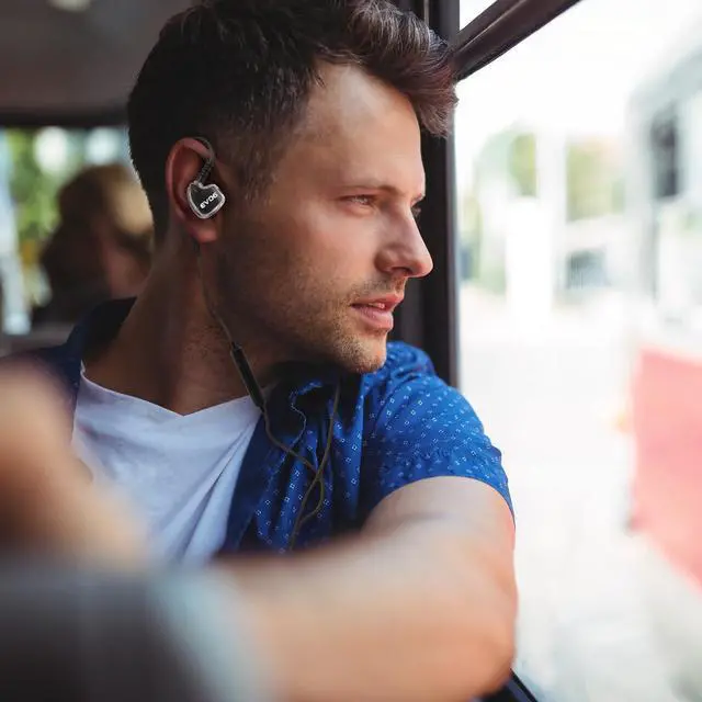 Alt view image 5 of 7 - Sport Wired Earbuds, In Ear Headphones with Enhanced Bass, Sweatproof Earphones for Running, Gym & Workouts, Memory Wire Earhooks, Noise Isolating Wired Headphones with 3.5mm Jack, Black