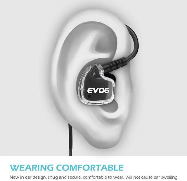 Alt view image 7 of 7 - Sport Wired Earbuds, In Ear Headphones with Enhanced Bass, Sweatproof Earphones for Running, Gym & Workouts, Memory Wire Earhooks, Noise Isolating Wired Headphones with 3.5mm Jack, Black