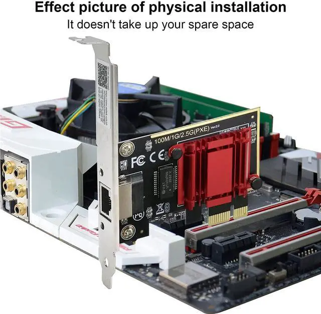 Alt view image 6 of 7 - C&N 2.5Gbps PCIe Ethernet Network Card with RTL8125B RJ45 LAN Adapter - Multi-Gigabit NIC, PXE Boot, Plug & Play Compatibility for Windows/Linux/macOS, Supports 2500/1000/100Mbps Speeds