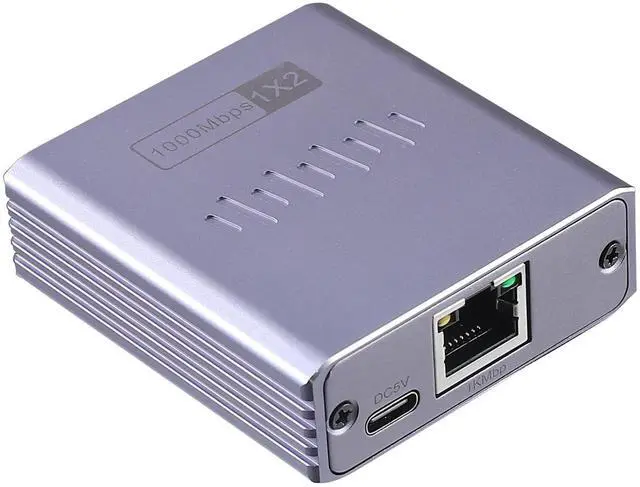 Main image of C&N Ethernet Splitter 1 to 2 Dual LAN Gigabit 2 Port Network Switch with 1000Mbps High Speed RJ45 Port for Cat6/7/8 Compatibility