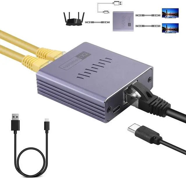 Alt view image 3 of 7 - C&N Ethernet Splitter 1 to 2 Dual LAN Gigabit 2 Port Network Switch with 1000Mbps High Speed RJ45 Port for Cat6/7/8 Compatibility