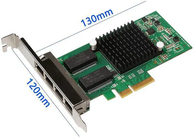 Alt view image 3 of 7 - C&N Quad-Port Gigabit NIC with Intel I350 Chip, PCI Express 2.1 X4 Ethernet Card, 4-Port RJ45, Low Profile for Windows/Windows Server/Linux Compatibility