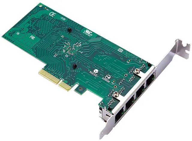Alt view image 7 of 7 - C&N Quad-Port Gigabit NIC with Intel I350 Chip, PCI Express 2.1 X4 Ethernet Card, 4-Port RJ45, Low Profile for Windows/Windows Server/Linux Compatibility