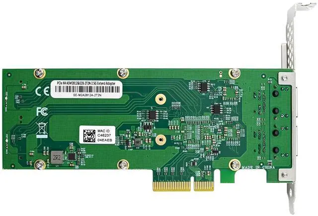 Alt view image 4 of 7 - C&N PCIe 3.1 X4 to Dual 2.5G Network Card+Dual M.2 NVMe PCIe Adapter with Low Profile Bracket Support M.2 (M Key) NVMe SSD 22110/2280 /2260/2242 /2230