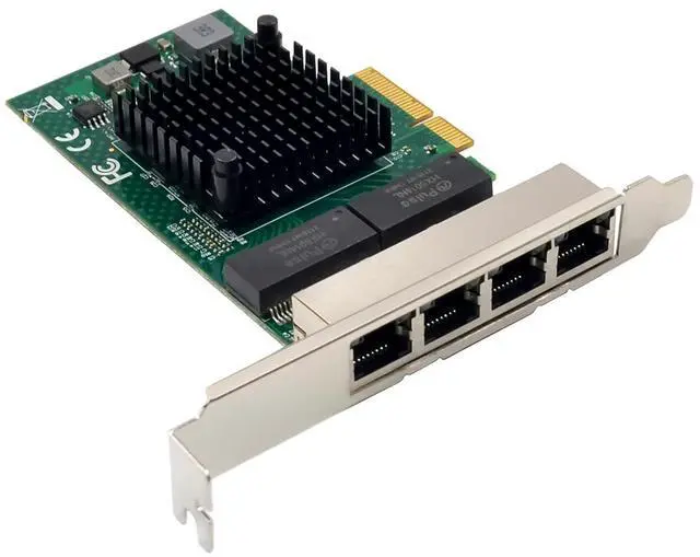 Alt view image 3 of 7 - C&N Quad-Port PCIe Gigabit Ethernet Server Adapter with NetXtreme® BCM5719 Chipset PCI Express 1000M Network LAN Card for Windows Server Linux Ubuntu VMware (BCM5719-4P)