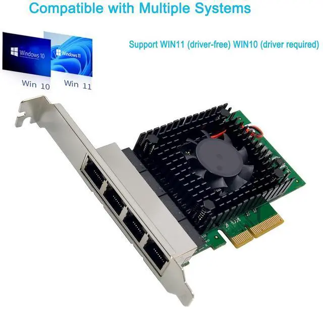 Alt view image 5 of 7 - C&N Quad-port 2.5 GbE Network Adapter PCIe 3.1 with Intel I225-V 2500/1000/100Mbps 4-Port PCI Express Gigabit Ethernet NIC Card RJ45 LAN Controller for Windows 10/11 with Low Profile Bracket