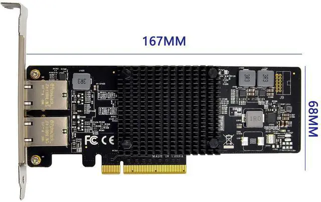 Alt view image 6 of 7 - C&N Dual-Port 10G PCIe X8 Network Adapter Card with Intel-X550AT 10GBASE-T & NBASE-T PCI Express Network Interface Adapter 10/5/2.5/1GbE Multi Gigabit Ethernet 5 Speed NIC LAN Card(ST7280-X550AT2)