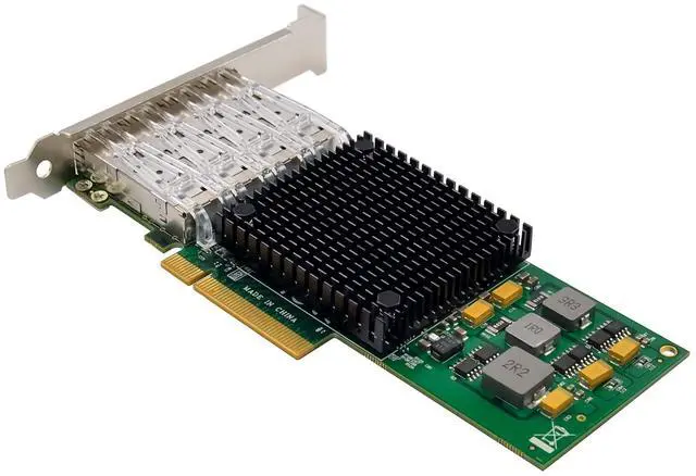 Alt view image 3 of 7 - C&N 10Gb PCI-e 3.0 X8 NIC Network Card,Quad- SFP+ Port, with Broadcom BCM57840 Controller, PCI Express Ethernet LAN Adapter Support Windows Server/Linux/VMware