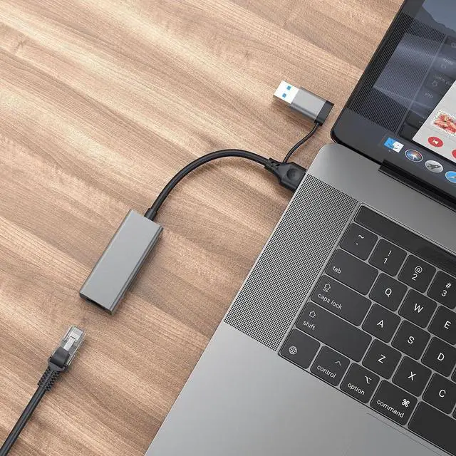 Alt view image 4 of 7 - C&N 2.5G USB3.1 Ethernet Adapter , 2-in-1 USB-A /USB-C to 2.5Gbps Ethernet Adapter  RJ45 Network Converter For PC Laptop Windows Mac OS Linux