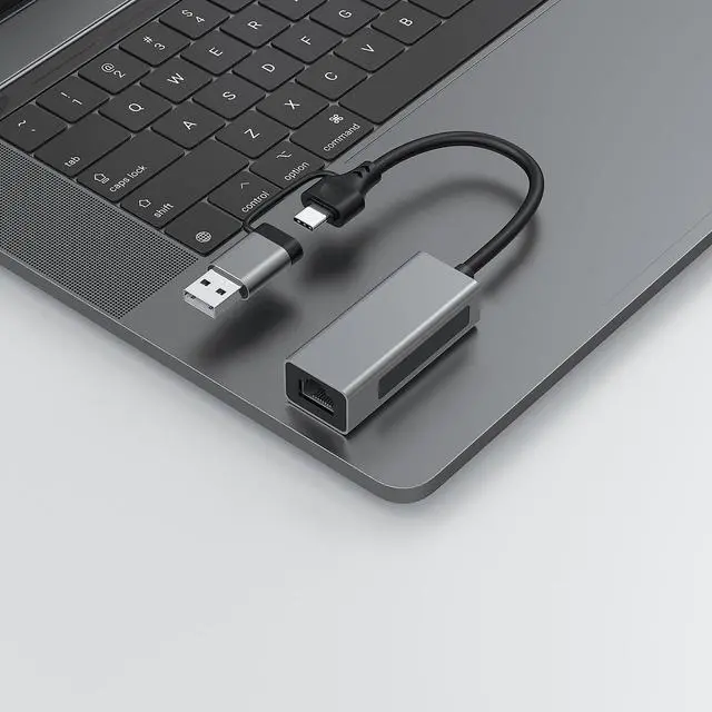 Alt view image 3 of 7 - C&N 2.5G USB3.1 Ethernet Adapter , 2-in-1 USB-A /USB-C to 2.5Gbps Ethernet Adapter  RJ45 Network Converter For PC Laptop Windows Mac OS Linux