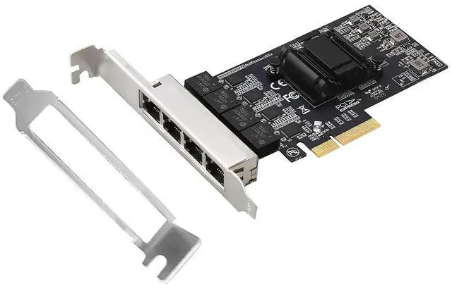 Main image of C&N Quad-Port 2.5GBase-T PCIe Network Adapter RTL8125B 2500/1000/100Mbps PCI Express Gigabit Ethernet Card RJ45 LAN Controller Support PXE for Windows/Linux/MAC with Low Profile