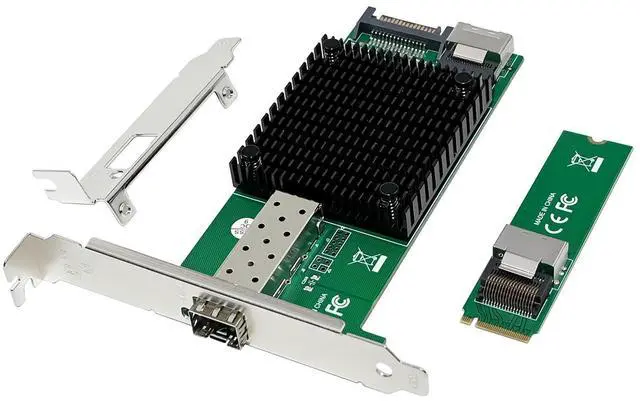 Alt view image 2 of 6 - C&N 10G M.2 NVMeM Key) SFP+ PCIe X4 Netwrok Card with Intel 82599(X520-DA1) Controller,10gb RJ45 Ethernet NIC Industrial Adapter With SFF-8087 cable / Low profile Bracket Support PXE&UEFI