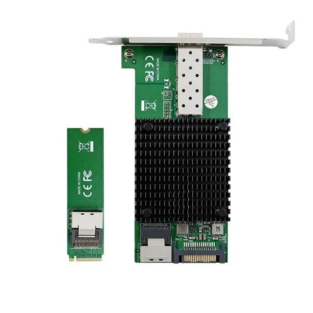Alt view image 3 of 6 - C&N 10G M.2 NVMeM Key) SFP+ PCIe X4 Netwrok Card with Intel 82599(X520-DA1) Controller,10gb RJ45 Ethernet NIC Industrial Adapter With SFF-8087 cable / Low profile Bracket Support PXE&UEFI