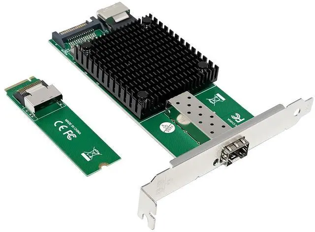 Alt view image 4 of 6 - C&N 10G M.2 NVMeM Key) SFP+ PCIe X4 Netwrok Card with Intel 82599(X520-DA1) Controller,10gb RJ45 Ethernet NIC Industrial Adapter With SFF-8087 cable / Low profile Bracket Support PXE&UEFI