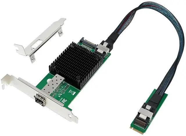 Alt view image 6 of 6 - C&N 10G M.2 NVMeM Key) SFP+ PCIe X4 Netwrok Card with Intel 82599(X520-DA1) Controller,10gb RJ45 Ethernet NIC Industrial Adapter With SFF-8087 cable / Low profile Bracket Support PXE&UEFI