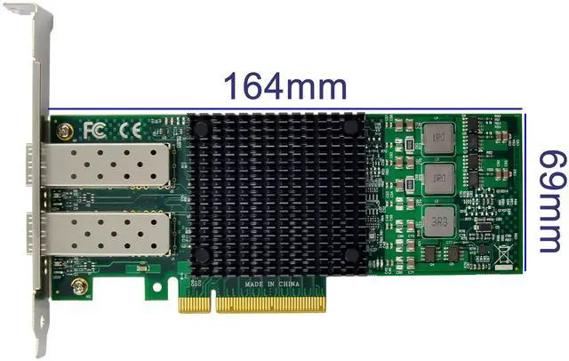 Alt view image 5 of 7 - C&N Dual-SFP+ Port 10Gb PCI-e 3.0 X8 NIC Network Card with Broadcom BCM57810 Controller, PCI Express Ethernet LAN Adapter Support Windows Server/Linux/VMware