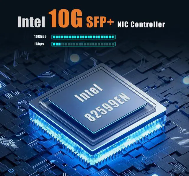 Alt view image 4 of 7 - BUCIER ST7315 1-Port 10Gb SFP+ Ethernet Network Card with Intel 82599EN Controller, PCIE 2.0 X4 Interface, Support Windows 11/10/Windows Server/Linux/ESX/VMware ESXi(Not Support Mac OS)