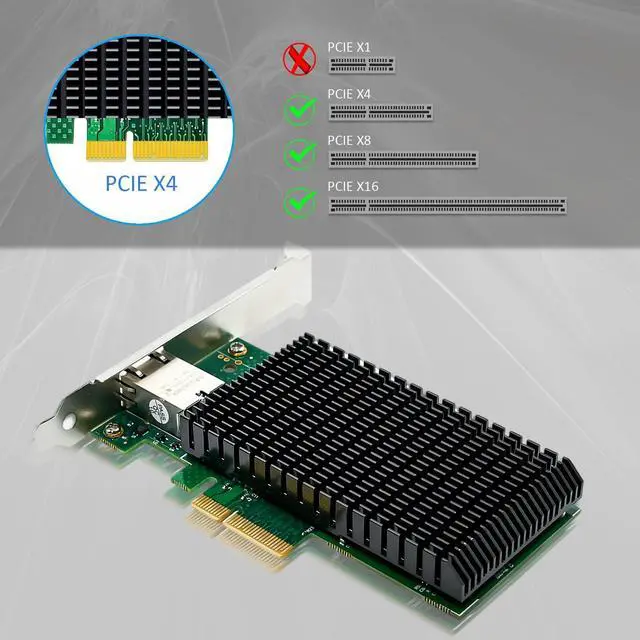 Alt view image 5 of 7 - C&N  10G RJ45 Ethernet Network Card with Intel X550 Controller, PCIE 3.0 X4 Interface, Support Windows 11/10/Windows Server/Linux/ESX/VMware ESXi(Not Support Mac OS)