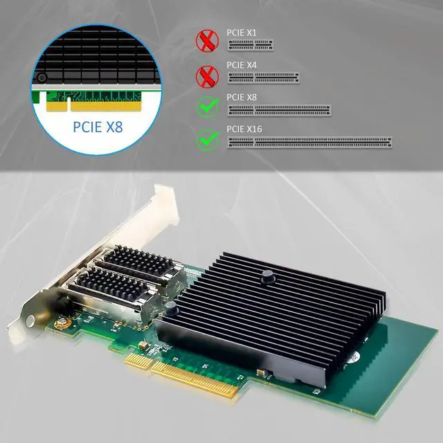 Alt view image 5 of 7 - C&N 2-Port 10G SFP+ Ethernet Network Card with Intel X710 Controller, PCIE 3.0 X8 Interface, Support Windows 11/10/Windows Server/Linux/ESX/VMware ESXi(Not Support Mac OS)
